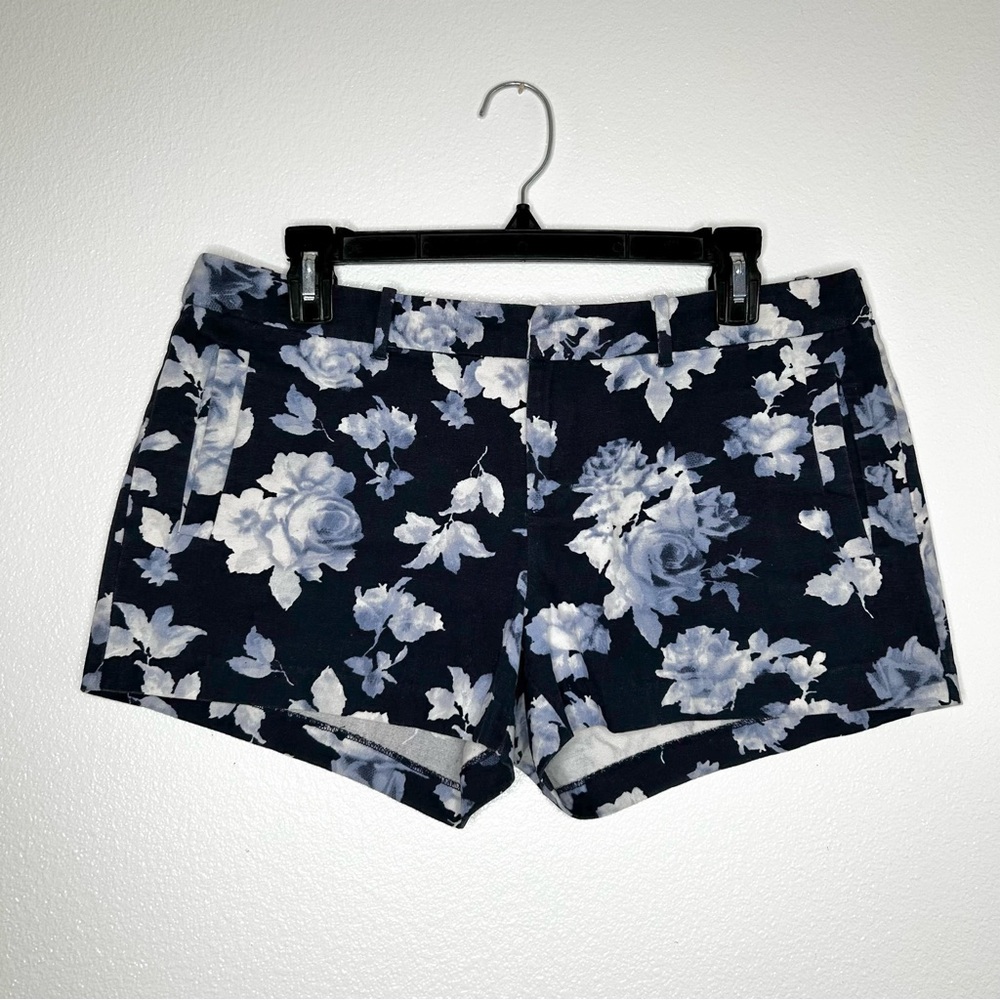JOIE Womens Blue Floral 100% Cotton Shorts Size 8 EUC